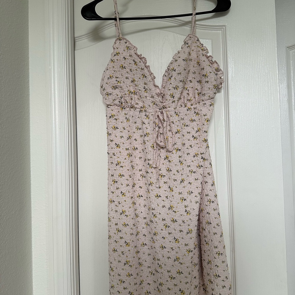 No Boundaries Light Pink Floral Mini Dress